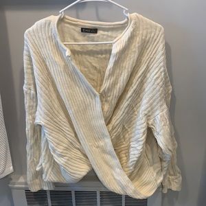 Cream twisted scoop sweater